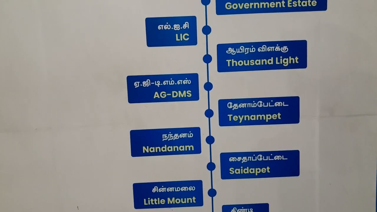 Chennai Metro Quick Map #chennai  - Airport to Chennai City Metro Stations