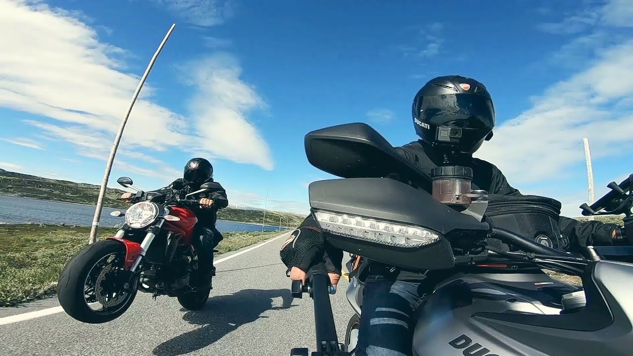 Ducati Multistrada 1200 and Monster 821 on a weekend road trip in southern Norway