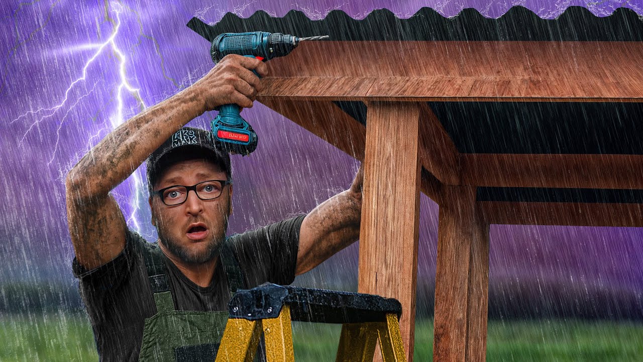 Ich BAUE einen Unterstand im DAUERREGEN! #46 | Garten 9