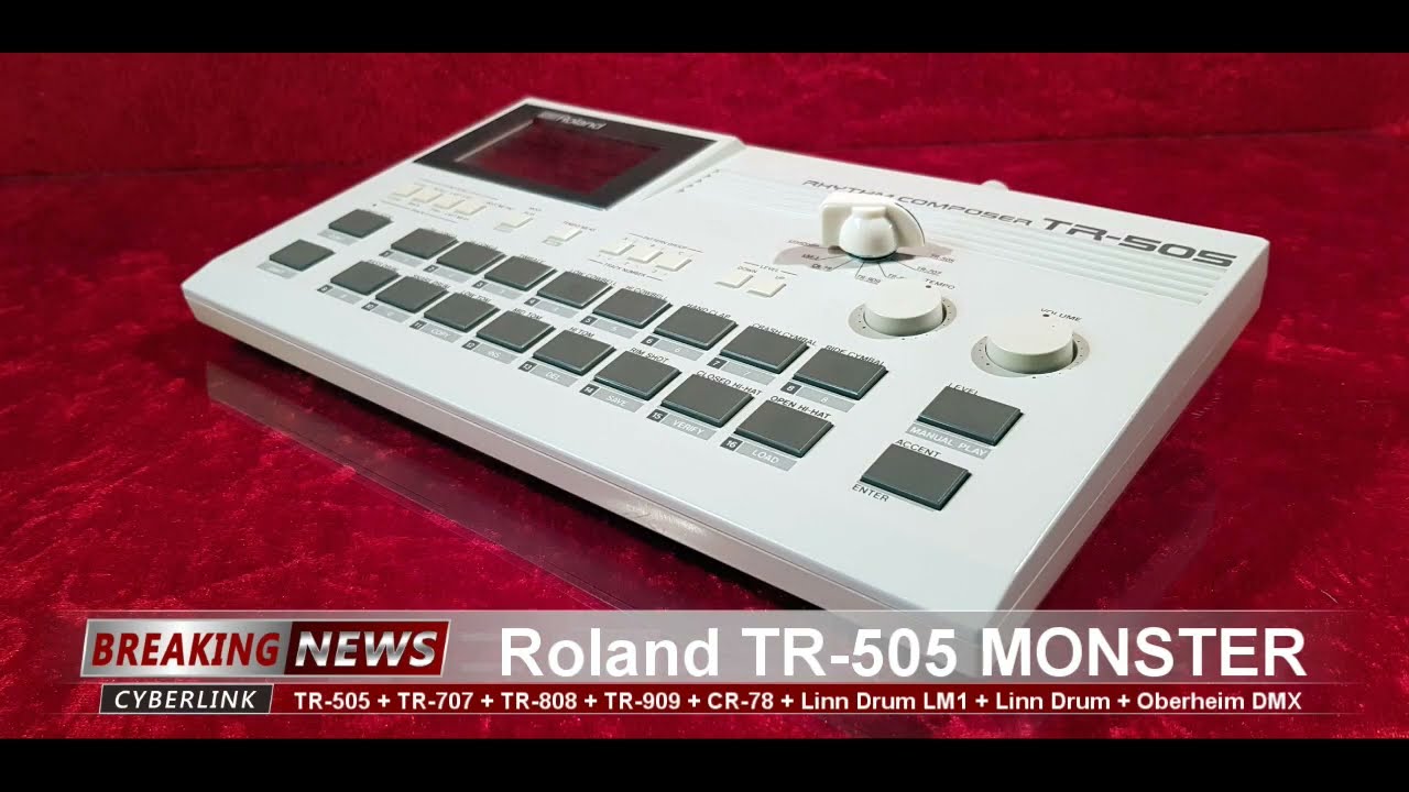 Roland TR505 MONSTER Drum Machine TR505 + TR707 + TR808 + TR909 + CR78 + Linn LM1 + Linn Drum + DMX