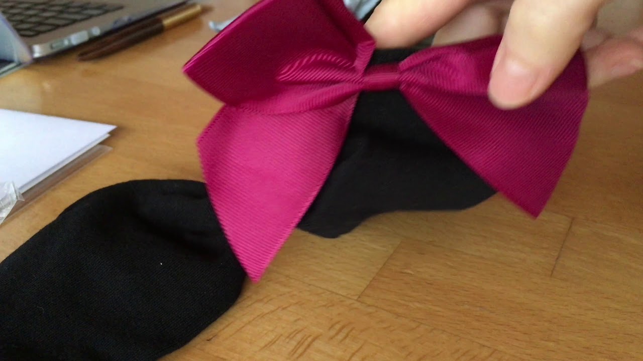 Aliexpress čern&eacute; ponožky s růžovou ma&scaron;l&iacute;, bow socks black short women soft