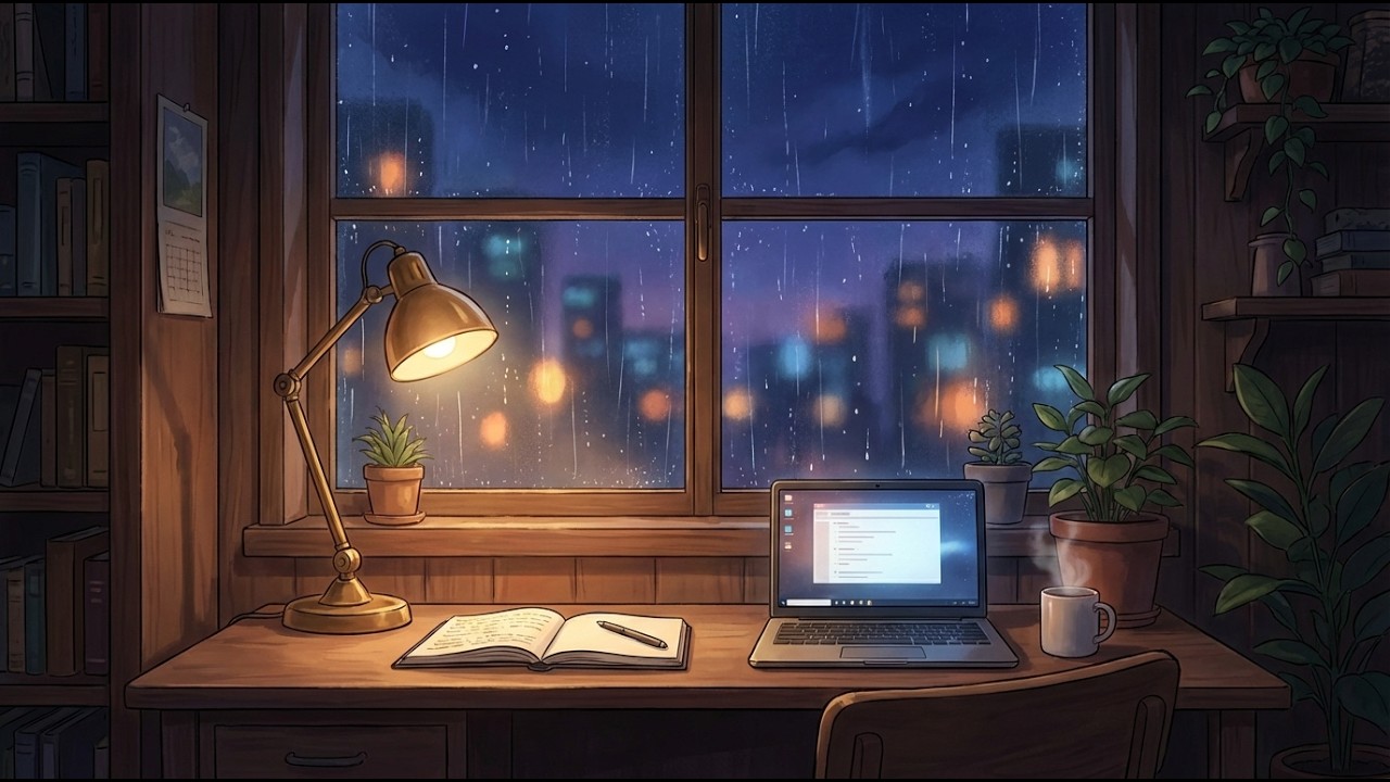 2AM Midnight Study Session 🌧 Rainy Night Lofi for Deep Focus