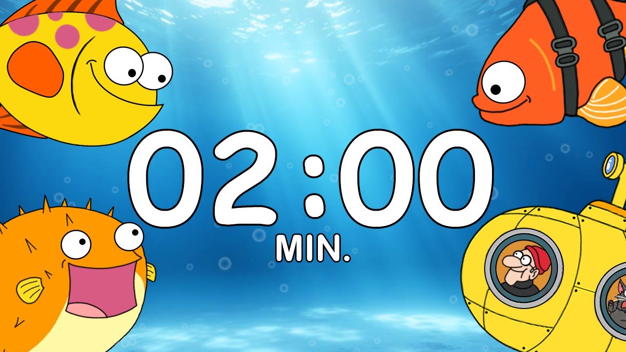 2 Min Countdown Timer 🐠 | Quick Relaxing Break with Fun Cartoon Fish