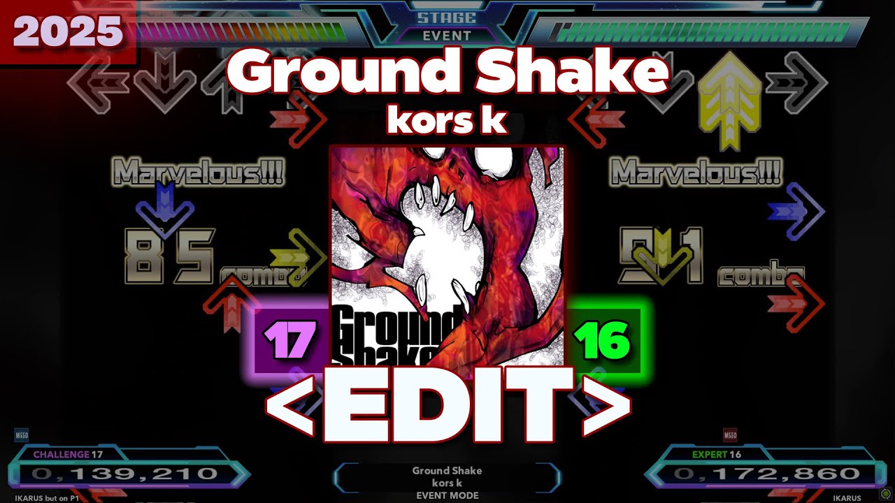 「DDR EDIT」 Ground Shake (Challenge 17 / Expert 16)