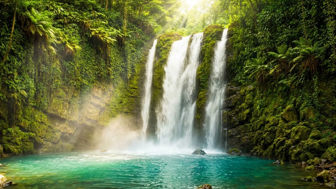 Ultimate Relax Waterfall White Noise | Hidden Jungle Waterfall for Better Sleep 🌙💧