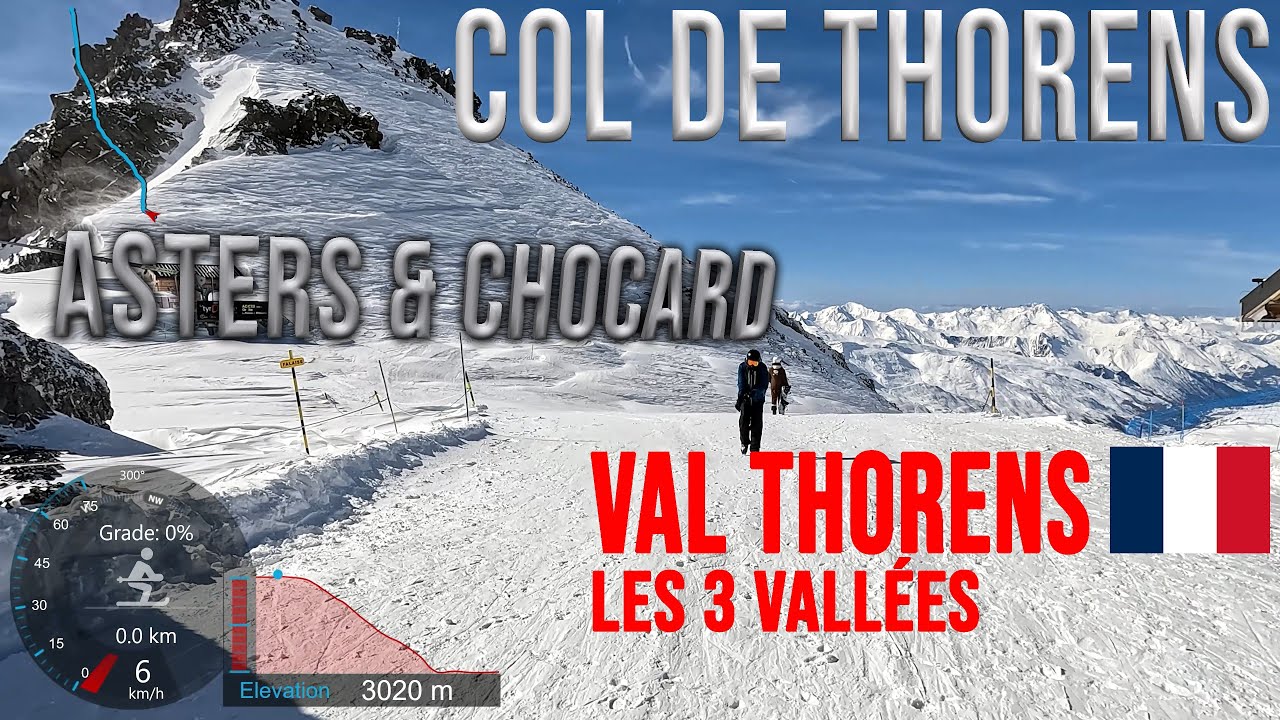 [4K] Skiing Val Thorens, Asters and Chocard from Col de Thorens, Les3Vallées France, GoPro HERO11