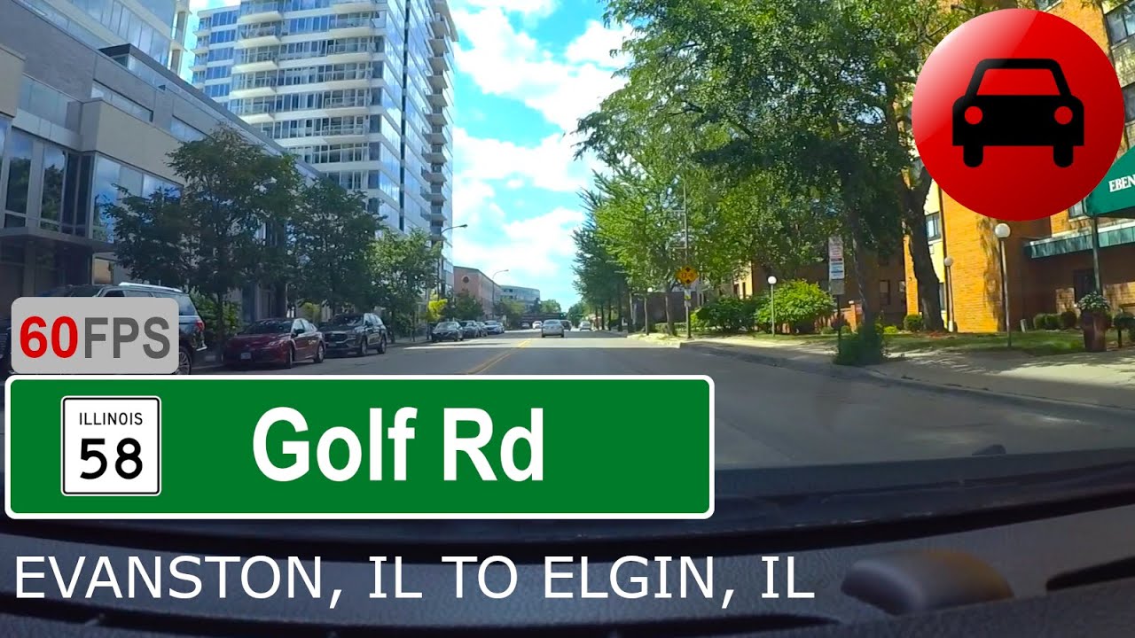 Golf Rd (IL 58) WB, Evanston, IL (Sheridan Rd) to Elgin, IL (Dundee Ave) | VirtualRoad