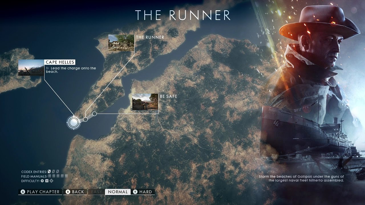 Battlefield 1 The Runner Chapter 1 Cape Helles Walkthrough