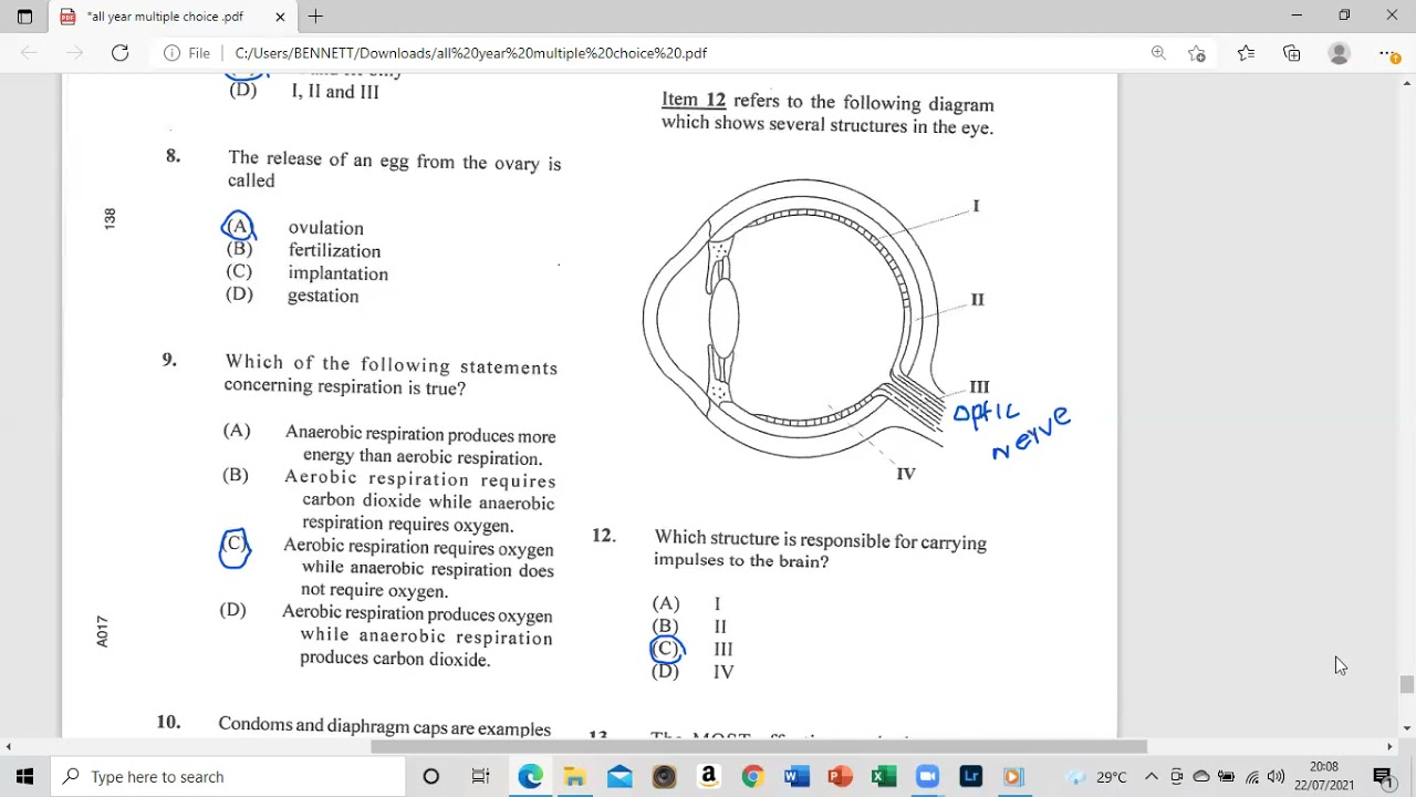 Integrated Science 2019 Paper 1 solution