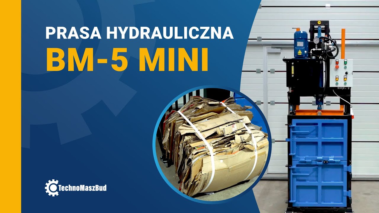 Belownica BM-5 MINI do makulatury (papieru, kartonu), butelek PET, polimer&oacute;w i innych odpad&oacute;w