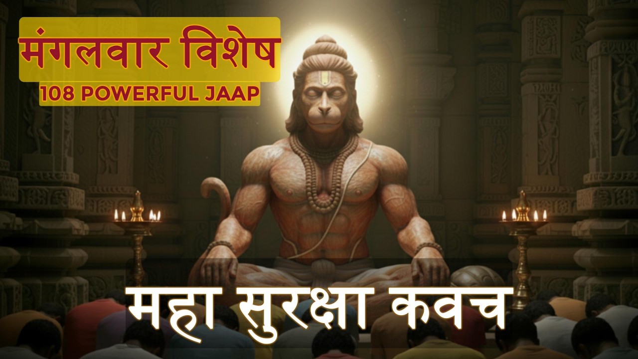 108 Times: OM NAMO HANUMATE RUDRAVATARAY | Powerful Hanuman Suraksha Kavach Mantra