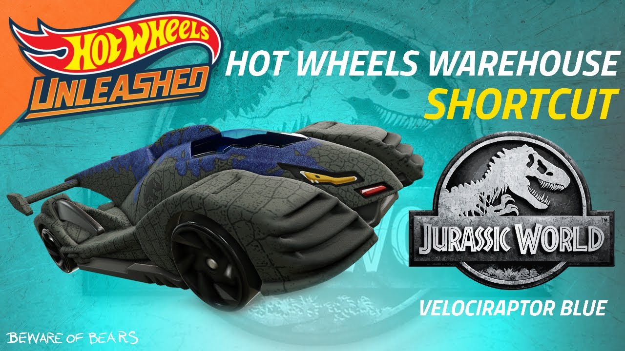 Hot Wheels Warehouse Shortcut + Jurassic World Velociraptor Blue | Hot Wheels Unleashed