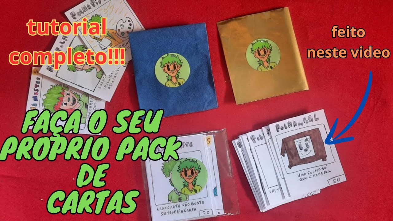 COMO FAZER O SEU PRÓPRIO PACK DE CARTAS SIMPLES E CASEIRO - FOLHA ENSINA👨‍🎨💥.