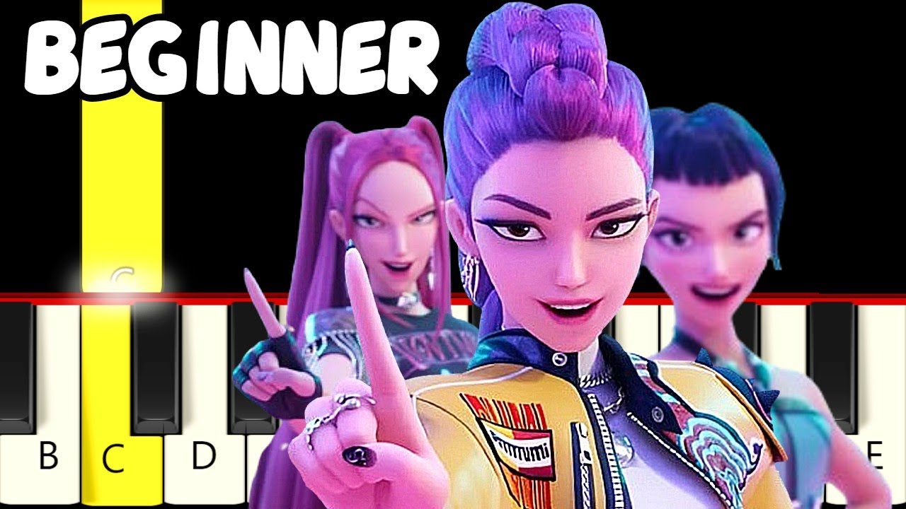 4 Famous KPop Demon Hunters Songs - Slow and Easy Piano Tutorial - Beginner