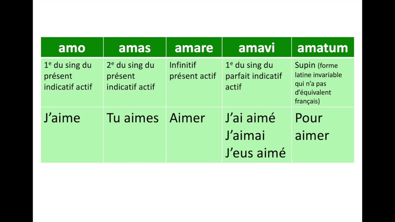 La conjugaison latine