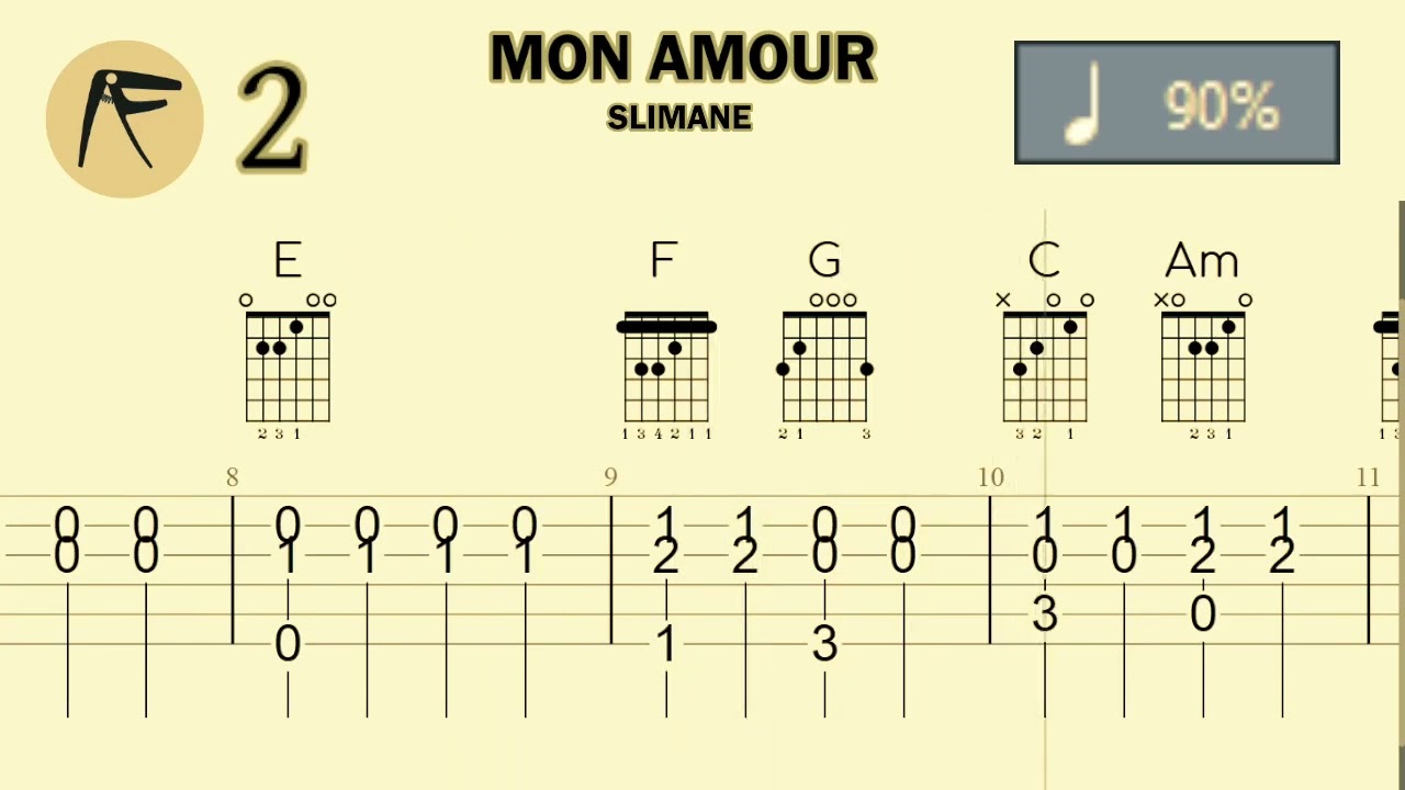 🎸 &bull; SLIMANE &bull; MON AMOUR &bull; 🎶 &bull; ACCORDS & ARP&Egrave;GES ⏱️ X90 &bull; PASSER UN FA ⭐⭐