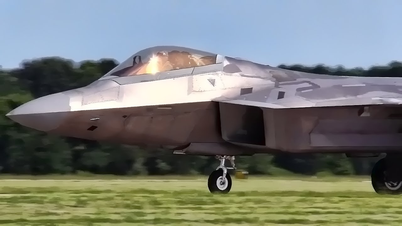 F-22 Raptors & T-38 Talons Takeoff • Langley Air Force Base