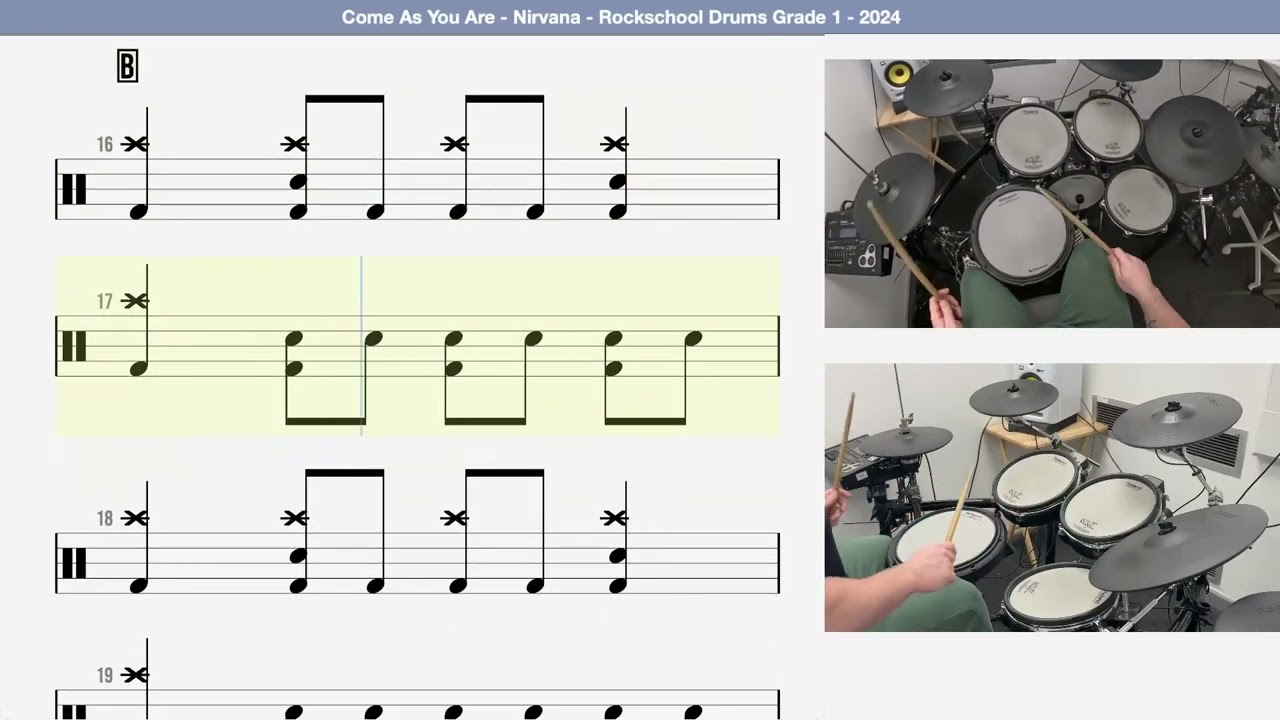 🥁 Come As You Are   Nirvana   Rockschool Drums Grade 1   2024