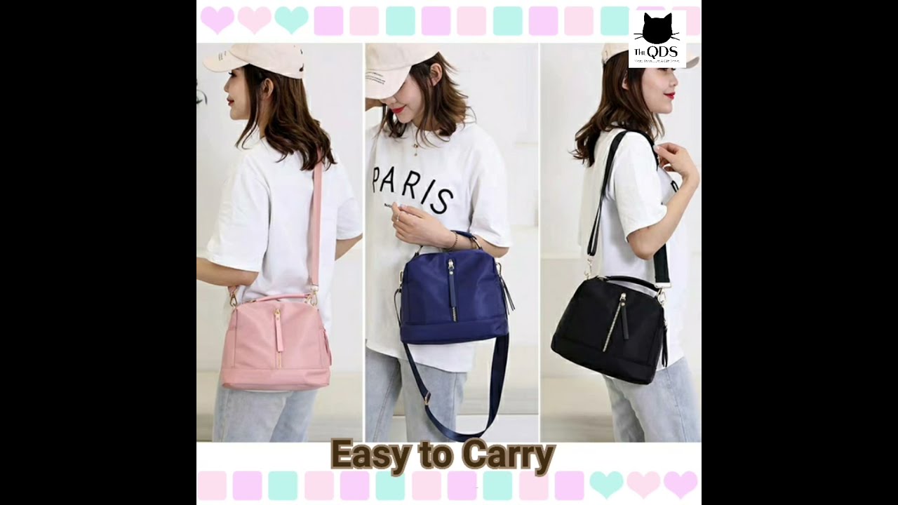 Everyday Essential Oxford Fabric Crossbody Bag with External & Internal Pockets, Daily Essential bag