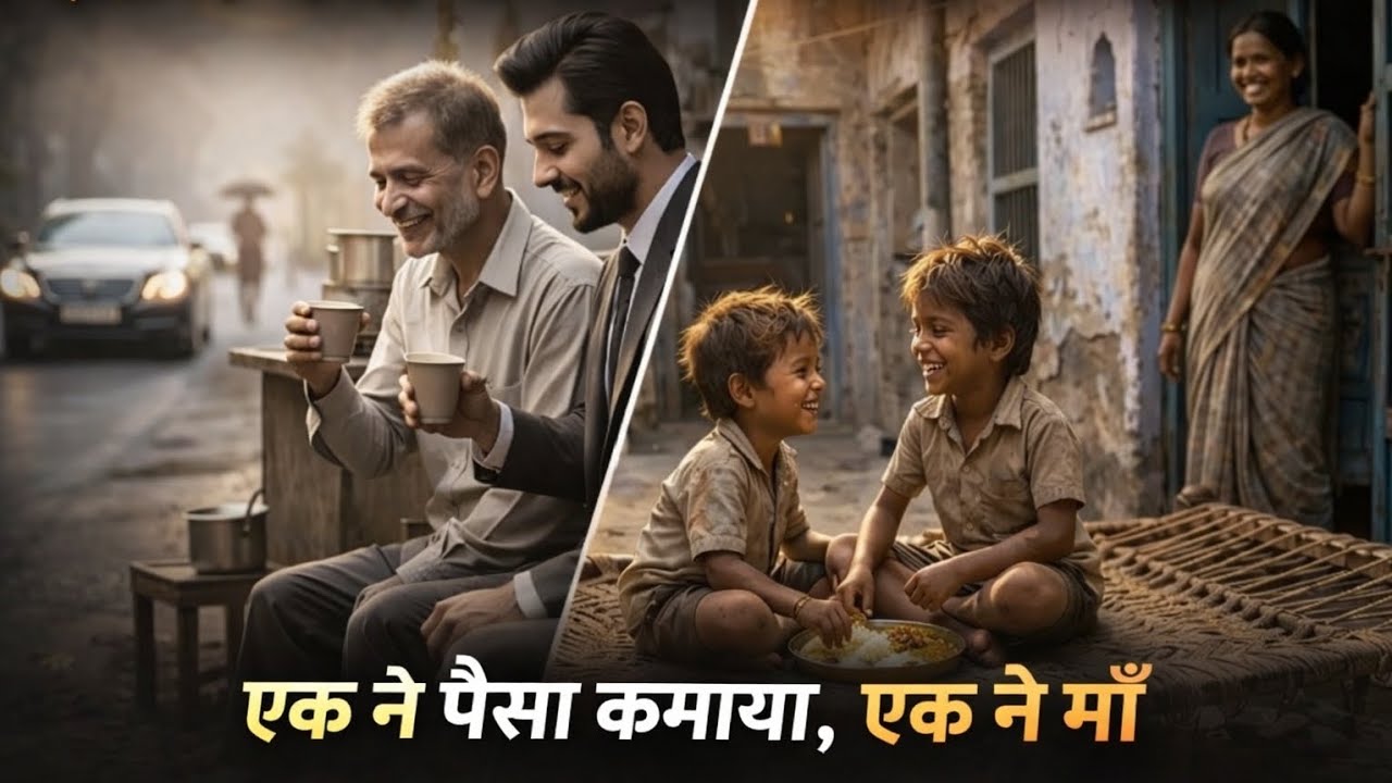 One earned money one earned a mother🥹 एक ने पैसा कमाया 💸 एक ने माँ कमाई @chhotimotikahani_as_sarsar 
