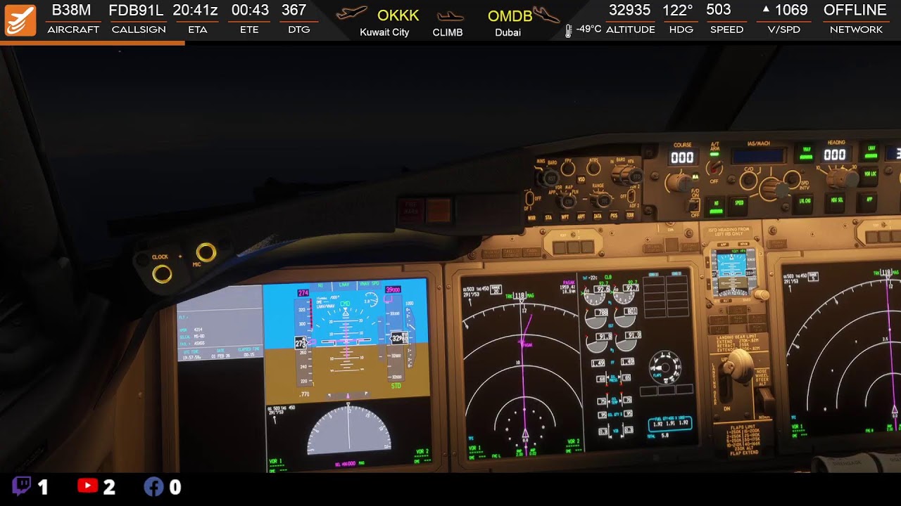 Live Stream with GCC Virtual Fly Dubai Tour Leg 2  OKKK-OMDB | FDB91L