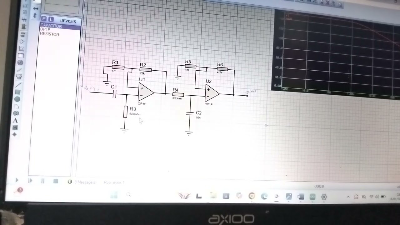 Bandpass filter - Eas Elektronika Terapan - Ahmad Hidayatullah 202405030123
