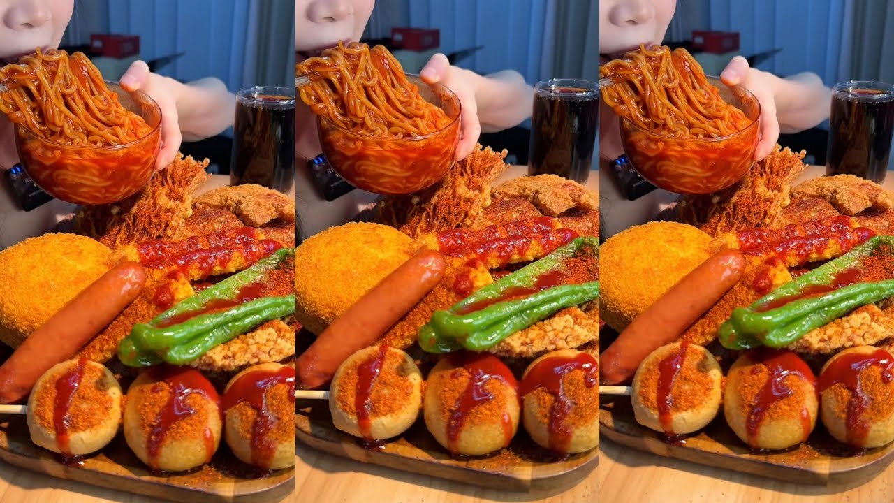 Eat spicy 🔥 🥵 noodles 🍜 with eggs 🤤 🥚 