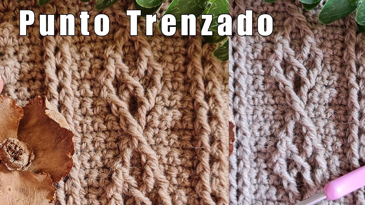 Punto trenzado de textura a #crochet Colección de puntos  ✍️N. 4 Rombo a Elizabeth