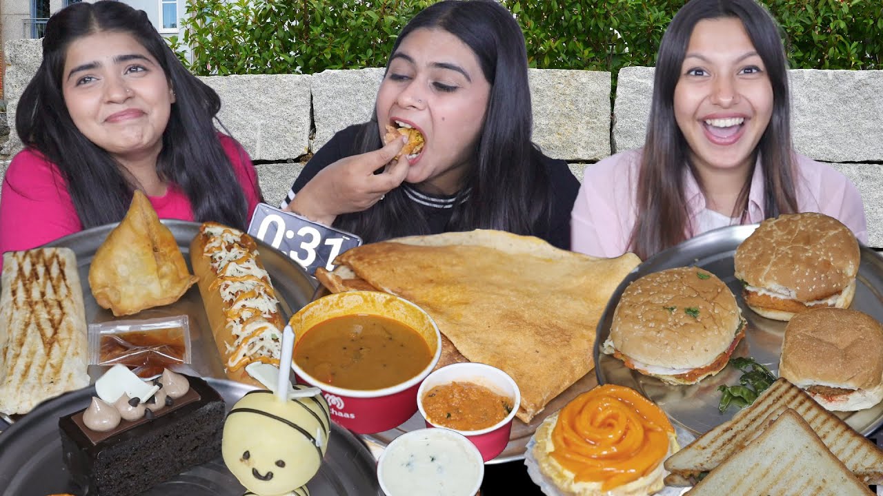 Guess The Words Food Challenge | Paneer Dosa, Spicy Burger, Samosa, Vada Pav, Cheese Hot Dog, Pastry