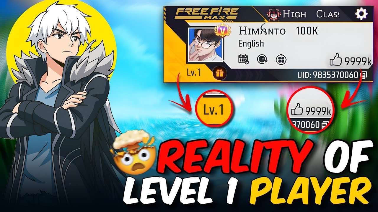 Reality Of Level 1 playar 🤯 | Free Fire 1 Level Higist Like Player ☠️ 
