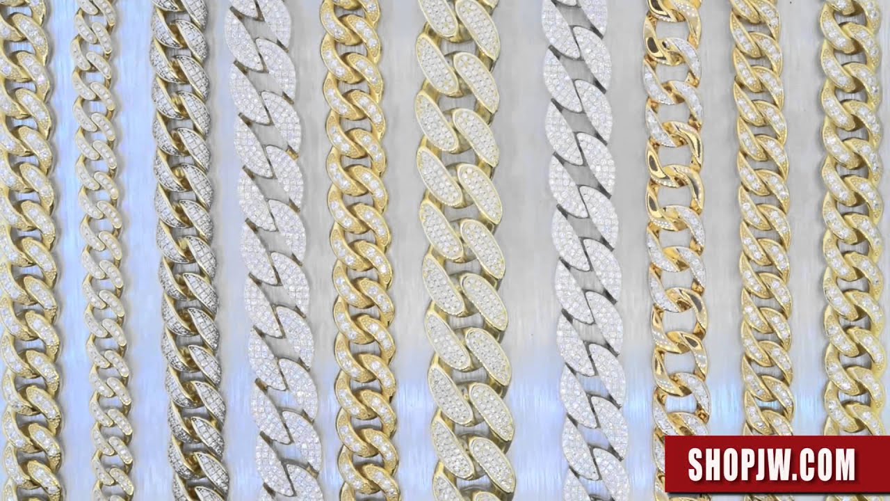.925 Silver Iced Out Miami Cuban Link Necklaces And Bracelets || Shopjw