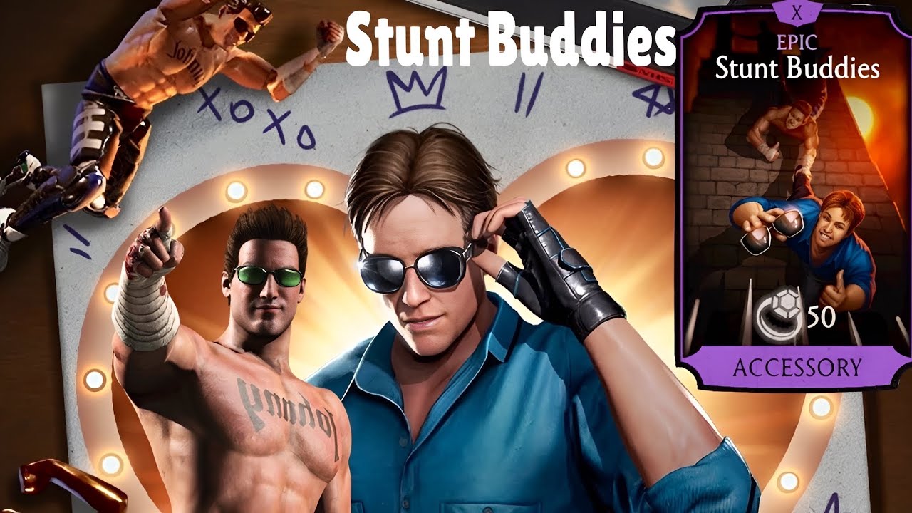 Stunt Buddies & Klassic Movie Johnny Cage FW Survivor Gameplay | MK Mobile