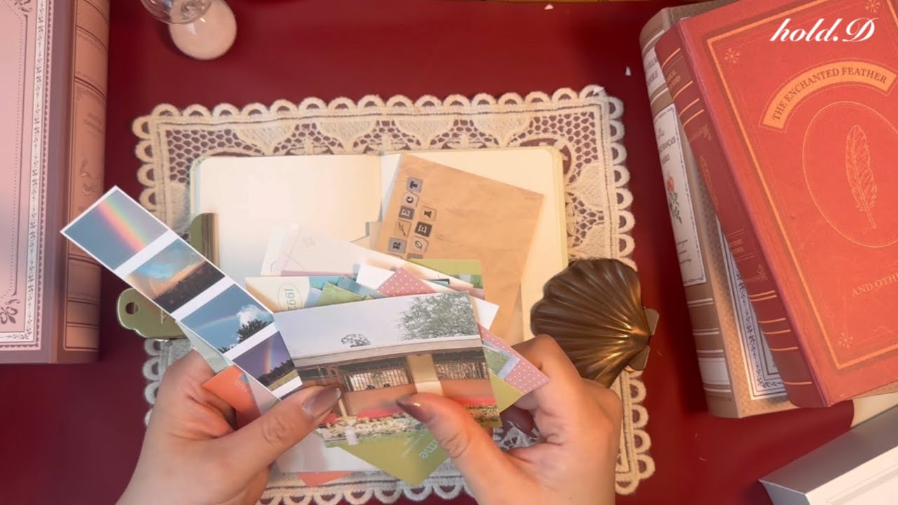 ASMR 자연을 담은 빈티지 랜덤 다꾸 🌿🧺🌱🍀 #scrapbooking #papertherapy #콜라주 #collage 다꾸#Asmr#다꾸 