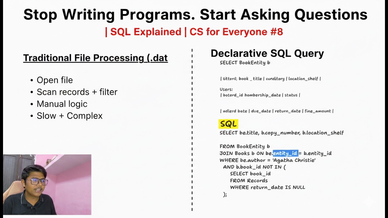 Stop Writing Programs. Start Asking Questions | SQL Explained | CS for Everyone #8 #vibhuGodson