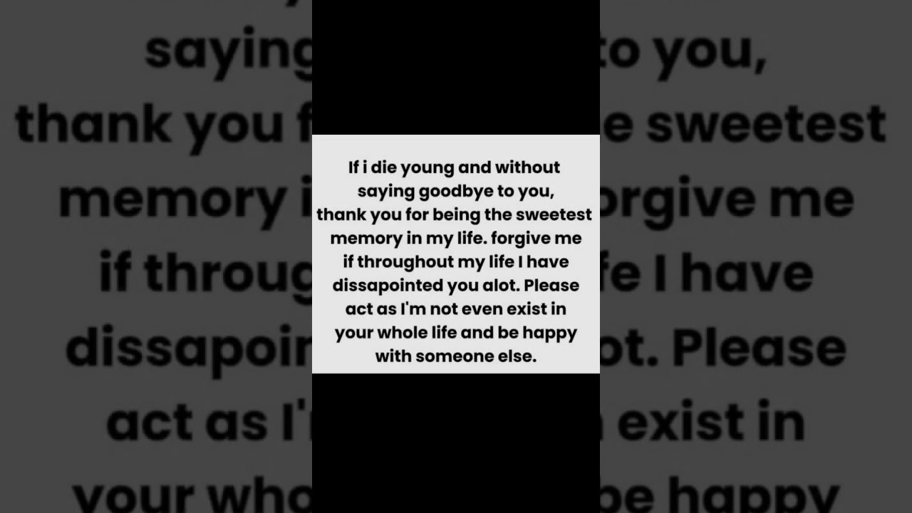 If I Die Young Without Goodbye 💔 | Heart-Touching Emotional Message #IfIDieYoung #EmotionalMessage