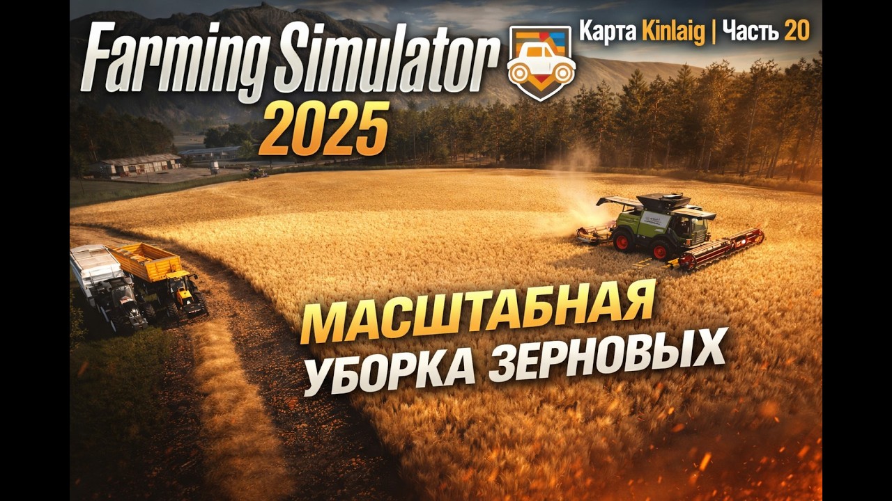 МЕГА-УБОРКА ЗЕРНА НА KINLAIG Farming Simulator 2025 — Часть 20