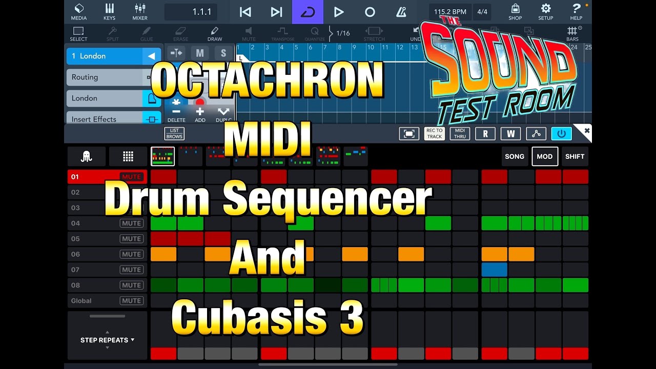 OCTACHRON Midi Drum Sequencer - Tutorial & Demo with Cubasis 3 - iOS