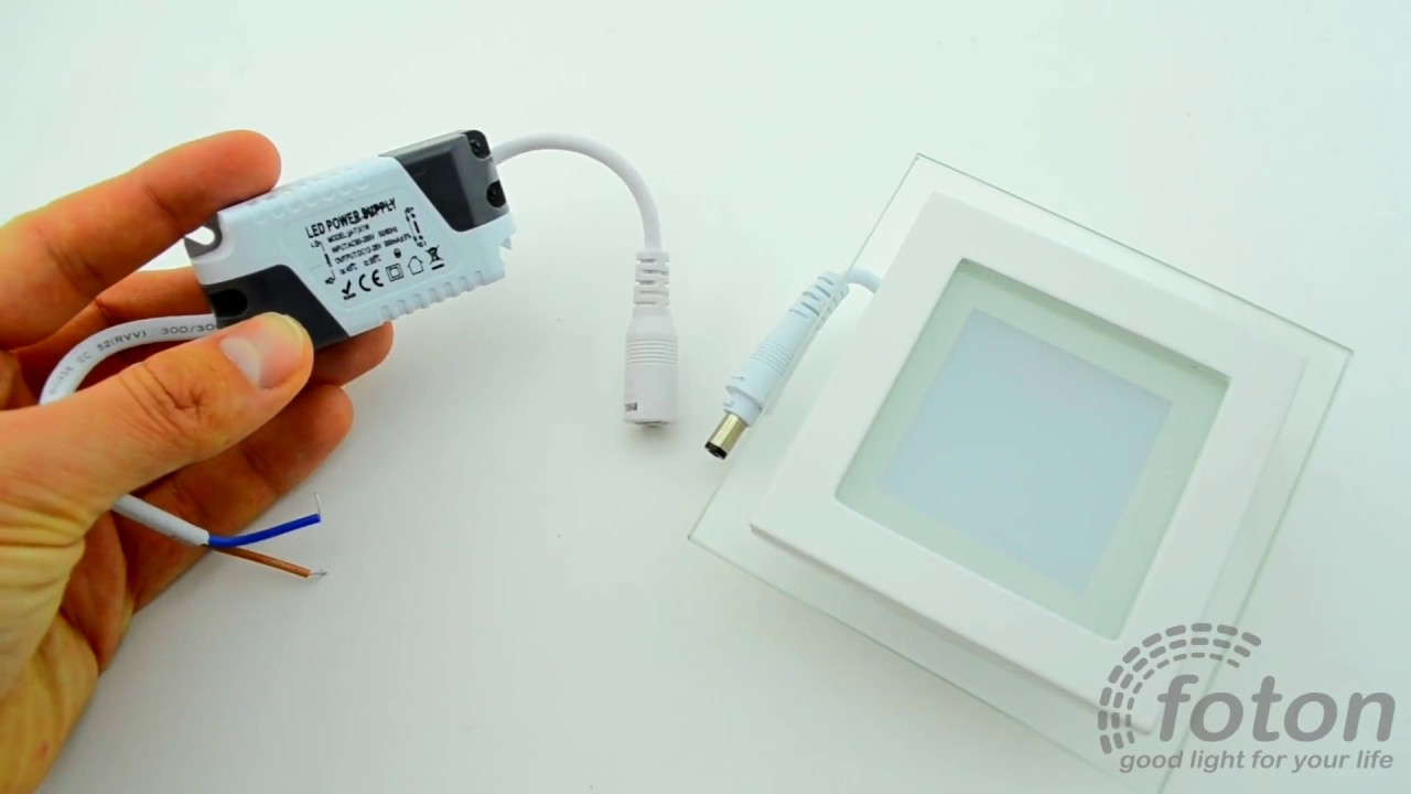 LED Downlight Glass 6W квадратный