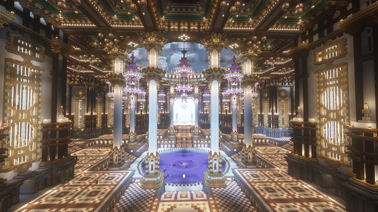 [마인크래프트 건축]-80층 높이 대 도서관 내부를 유럽식으로 꾸미는 방법 #1  [minecraft] How to build a beautiful library #2