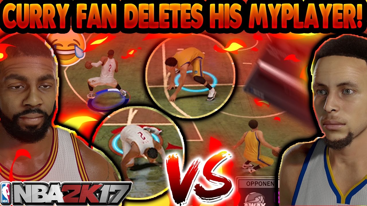 KYRIE VS CURRY 1V1 | TRASH TALKING CURRY FAN EXPOSED | DELETES HIS MyPlayer | NBA 2K17
