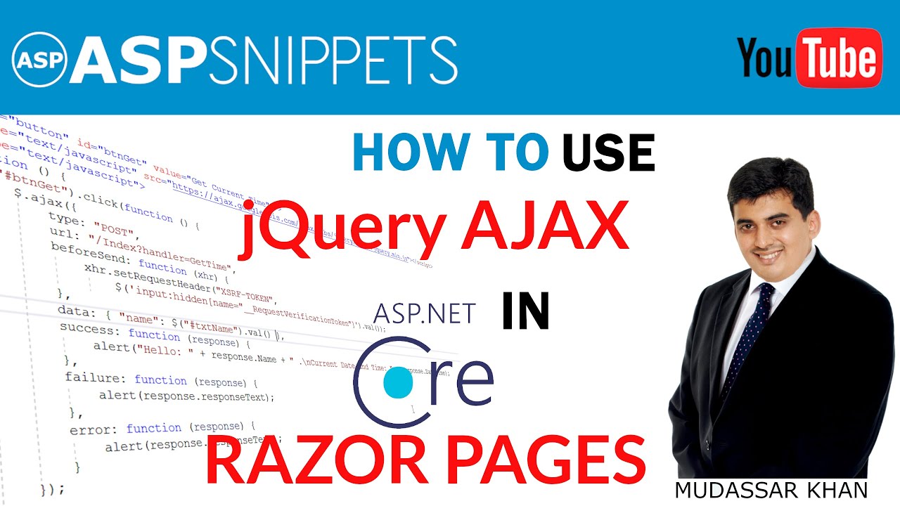 Using jQuery AJAX in ASP.Net Core Razor Pages