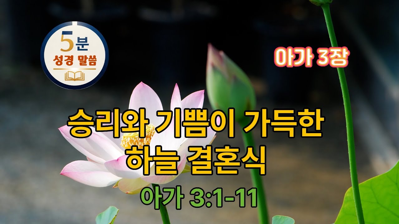 [아가 3장] 3/8 승리와 기쁨이 가득한 하늘 결혼식(1-11) 