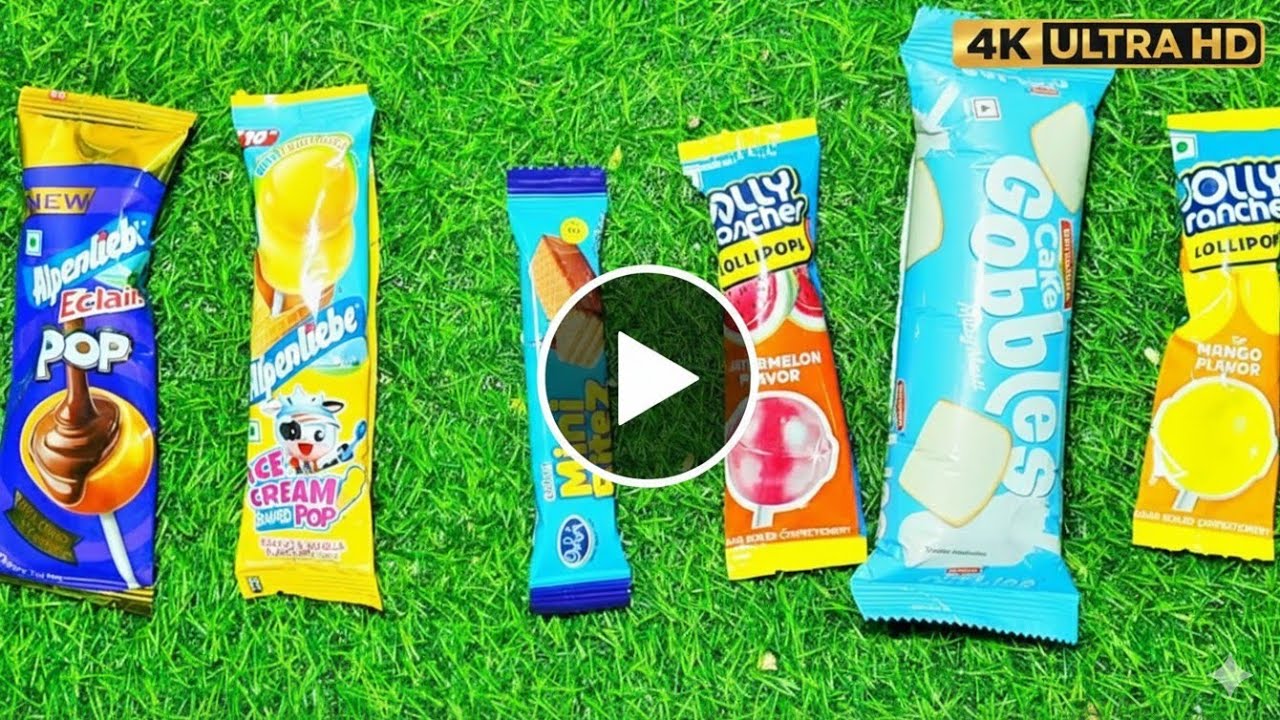 Satisfying video ASMR lollipops candy and Giant gummy candy cutting video ASMR opening candy video