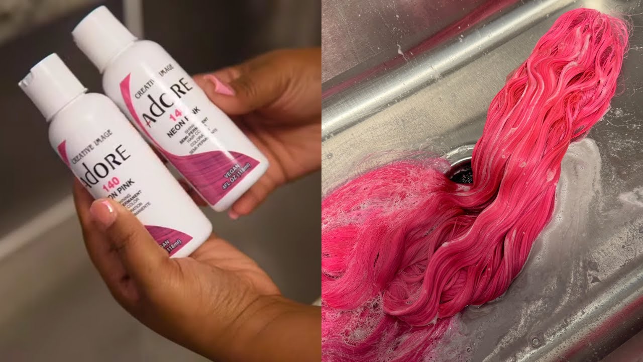 This Neon Pink Hair Came Out TOO GOOD Using the Watercolor Method 😍