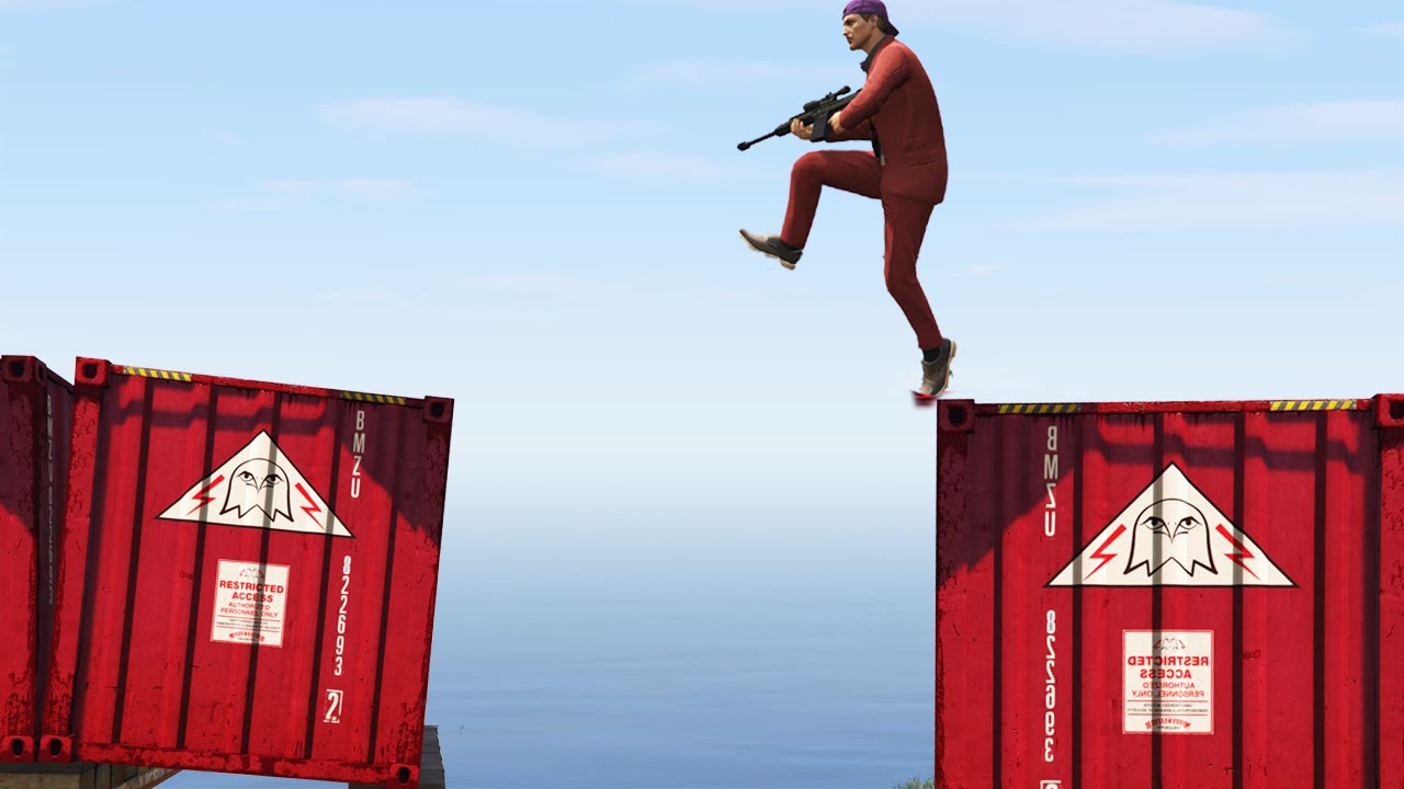 JUMP THE CONTAINERS! (GTA 5 Funny Moments)