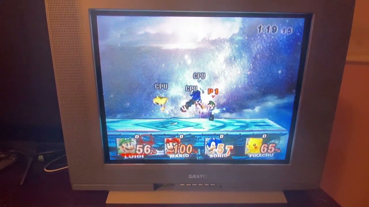 Super Smash Bros Brawl on Sanyo CRT TV (1/2)