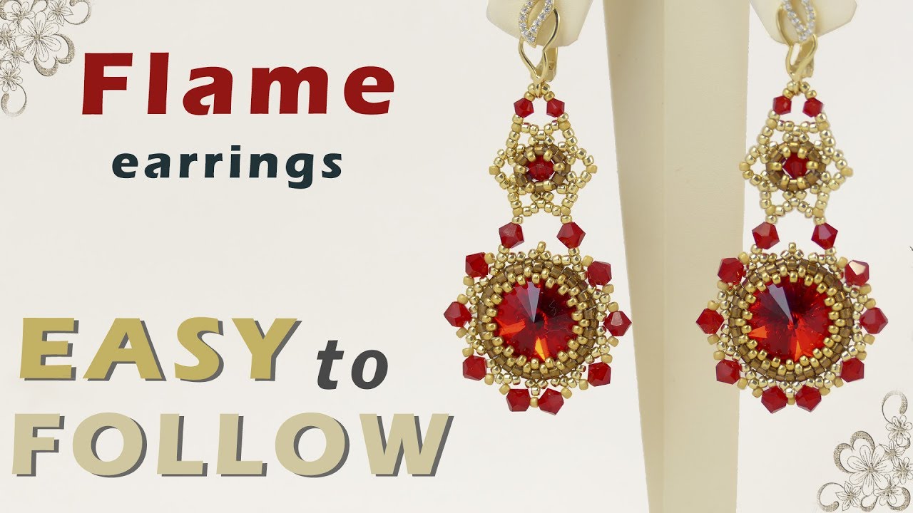 How to make beautiful earrings using 14 mm rivolis and bicones