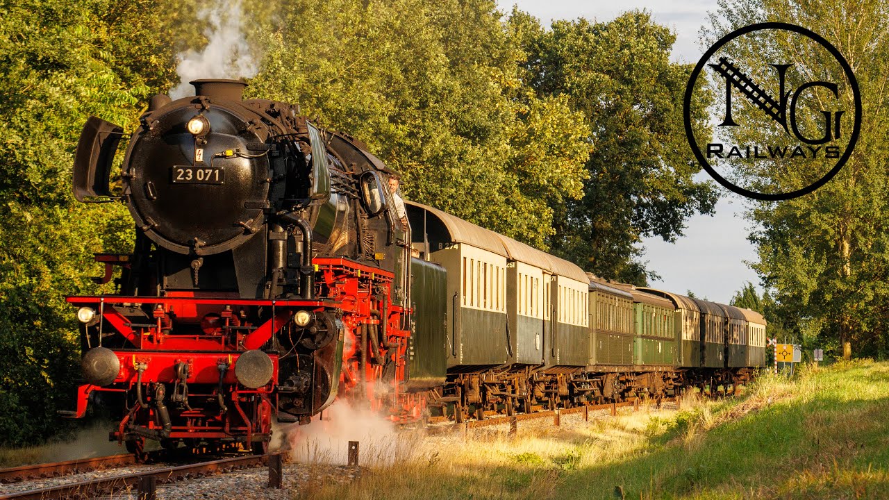 12 juli 2023 De Summer-Night Express bij de Veluwsche Stoomtrein Maatschappij met de 23 071