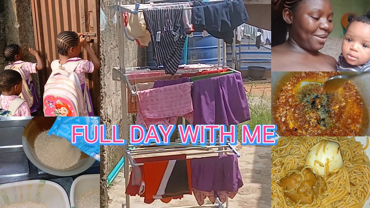 A BUSY DAY IN MY LIFE | FULL DAY WITH A NIGERIAN MOM | KIDS, COOKING & HOUSE CHORES