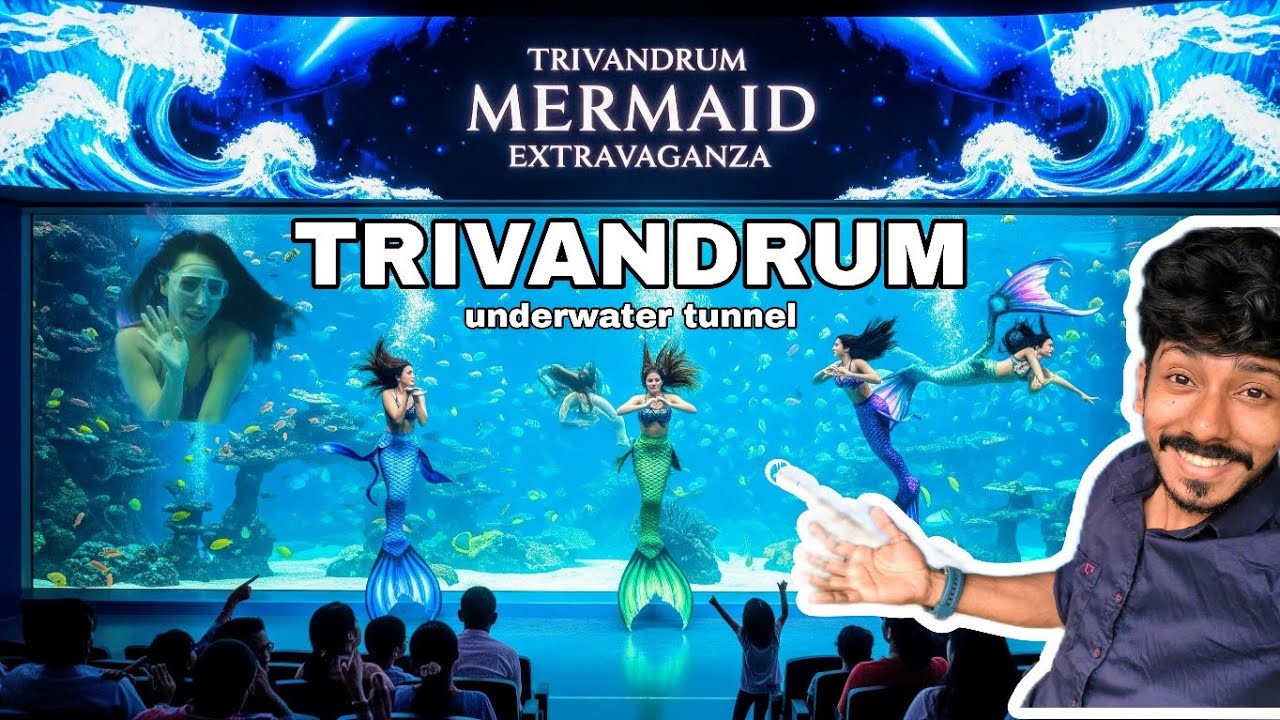 The World's Most Magical Mermaid Show Is In Trivandrum?! 🧜‍♀️🧜‍♀️🧜‍♀️🧜‍♀️🧜‍♀️ #mermaid #aquarium 